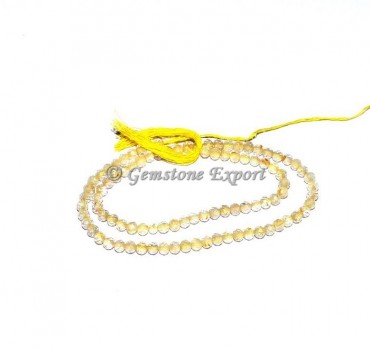 Light Citrine Faceted Rondelle Gemstone  Beads