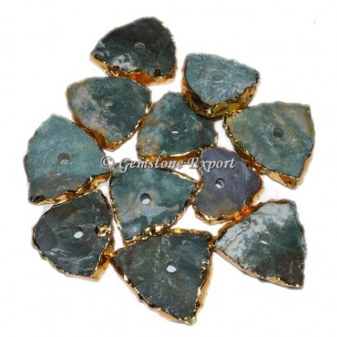 Hammered Agate Triangle Knob