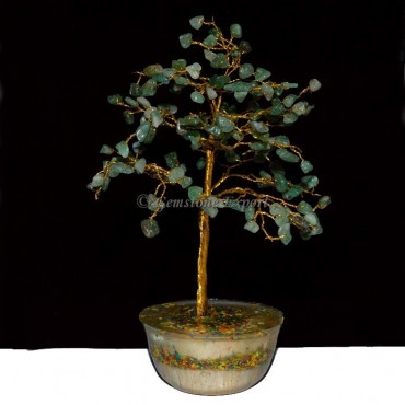 Green Aventurine 300pcs Chips Tree with Orgone Bas