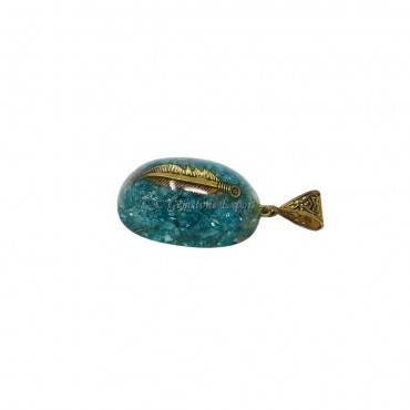 Dyed Blue Crystal with Seven Chakra with Sword Orgone Pendant