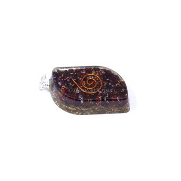 Garnet with Copper Coil Gold Fillings Orgone Pendant