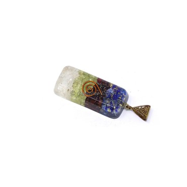 Lapiz Lazuli, Garnet, Green Aventurine and Crystal Quartz Bar Pendant