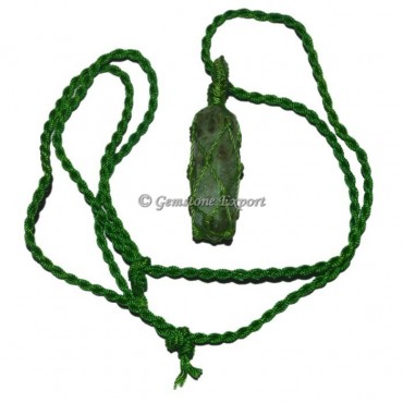 Green Jade Wrapped Pendant